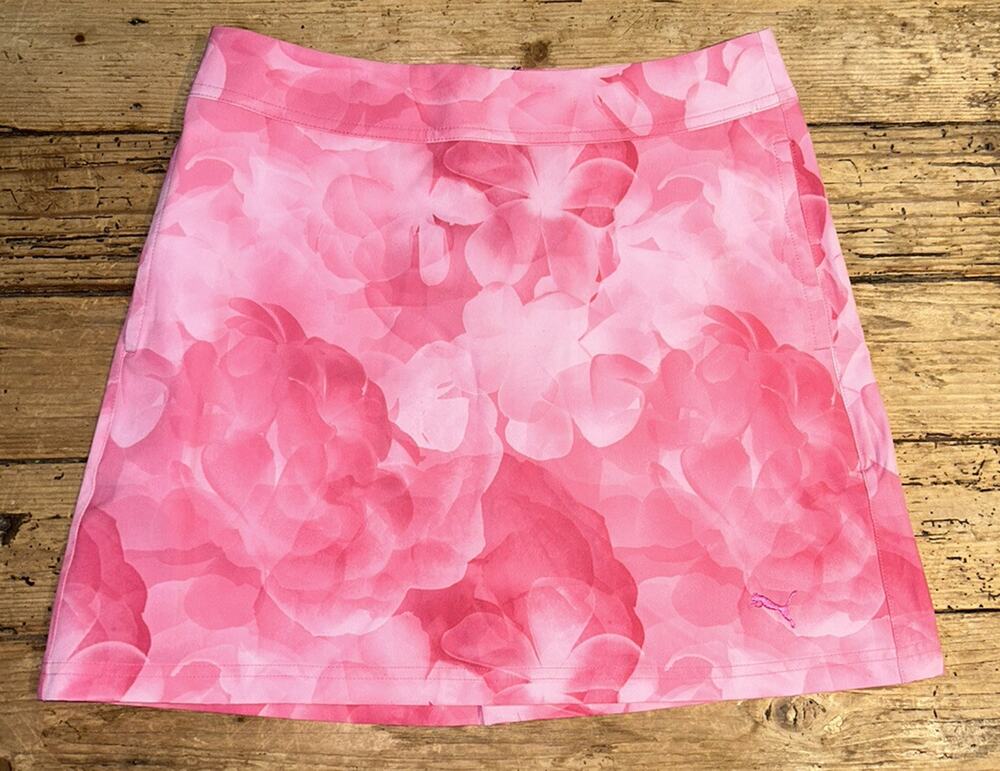 Puma Women’s Size 2 Pink Floral Tech Golf Skirt NWOT